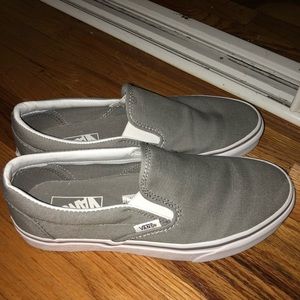 Slip on grey vans size 8